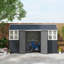 Remise de rangement horizontale en acier galvanisé l 12 pi x P 6 pi