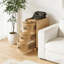 Tables de chevet robustes en bois avec rangement en rotin, style rustique pour la maison
