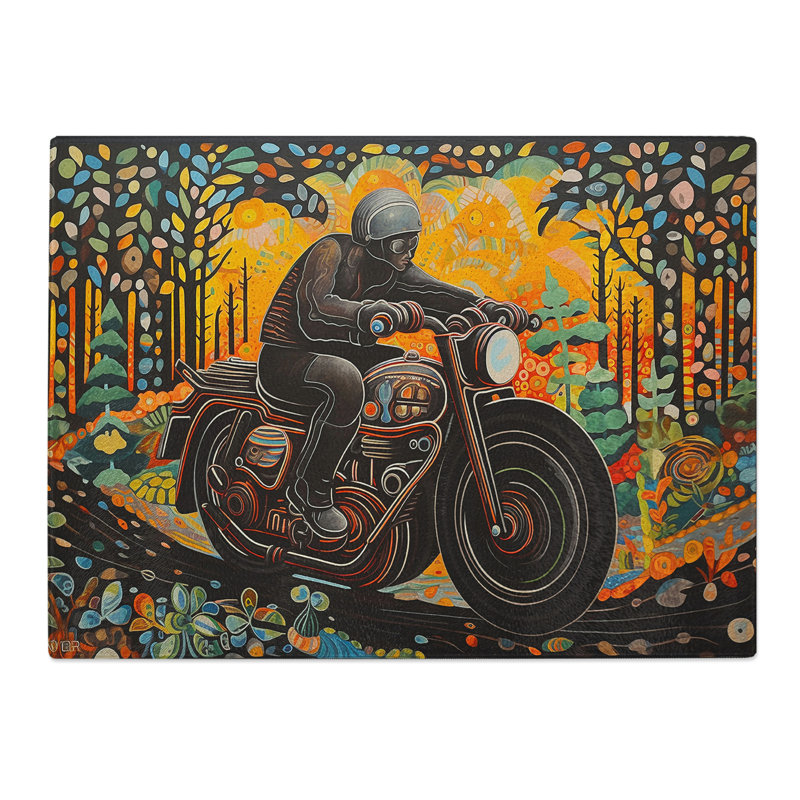Motorbike Contemporary  Glass Chopping Board