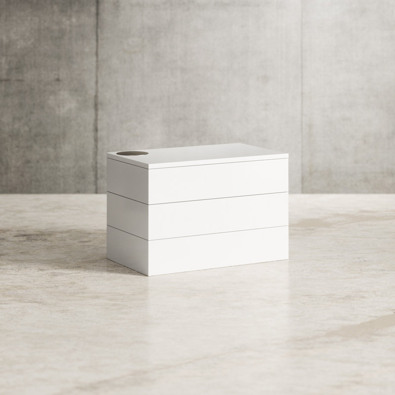 Spindle White Storage and Jewelry Box