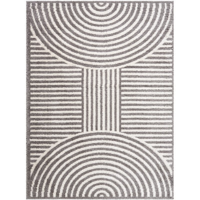 Machine Washable Shaggy Boho Charcoal Area Rug