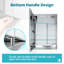 50mm W 70mm H Medicine Cabinet Mirror 3 Adjustable