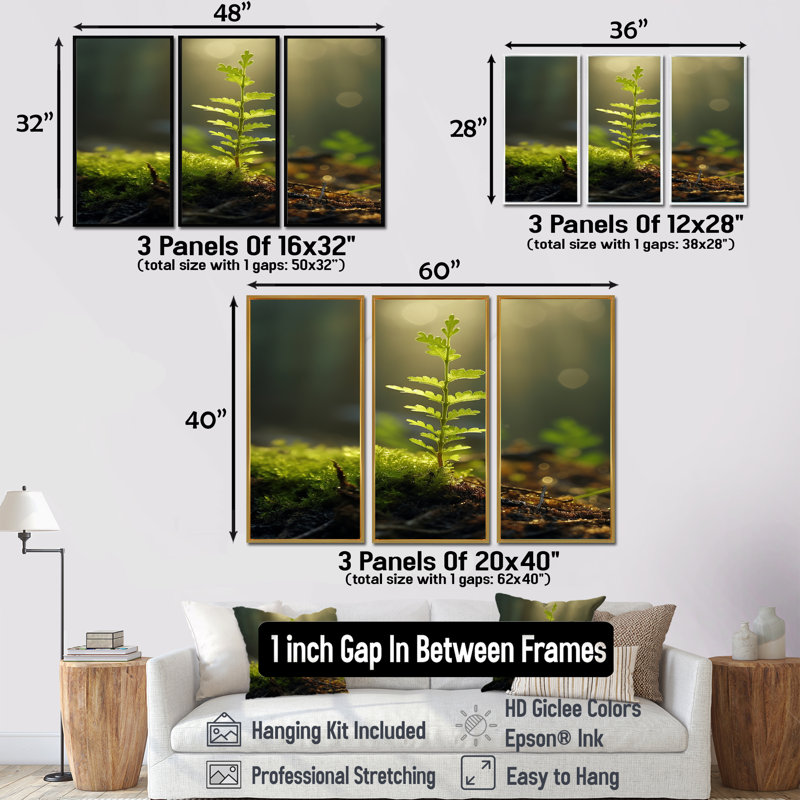 Cass - Leaves Wall Art Set, Gold Floater Framed, 40" H x 60" W x 1" D