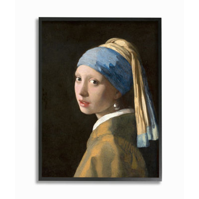 " Vermeer Girl With A Pearl Earring Classical Portrait " by Johannes Vermeer