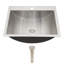Évier de meuble-lavabo rectangulaire encastré en acier inoxydable L 21 po x l 17 po avec drain escamotable