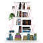 Bibliothèque étroite à 5 niveaux en bois massif blanc pour petits espaces de bibliothèque blanc, bureau idéal