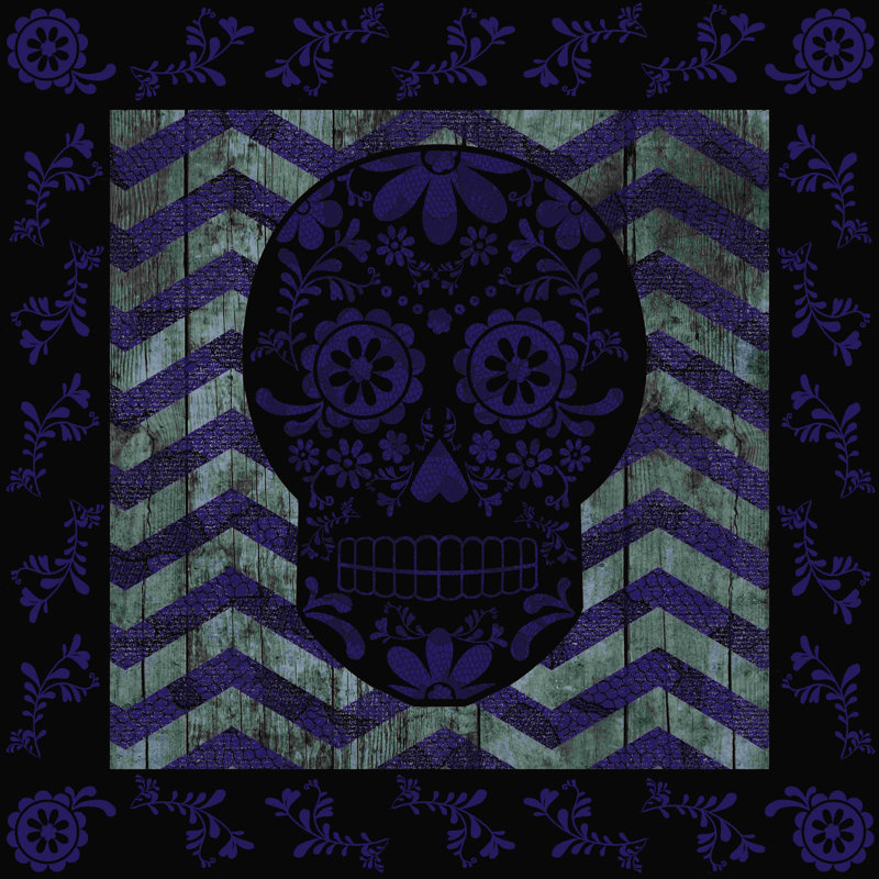 Sugar Skull - reproduction sur toile tendue, H 12 po x l 12 po