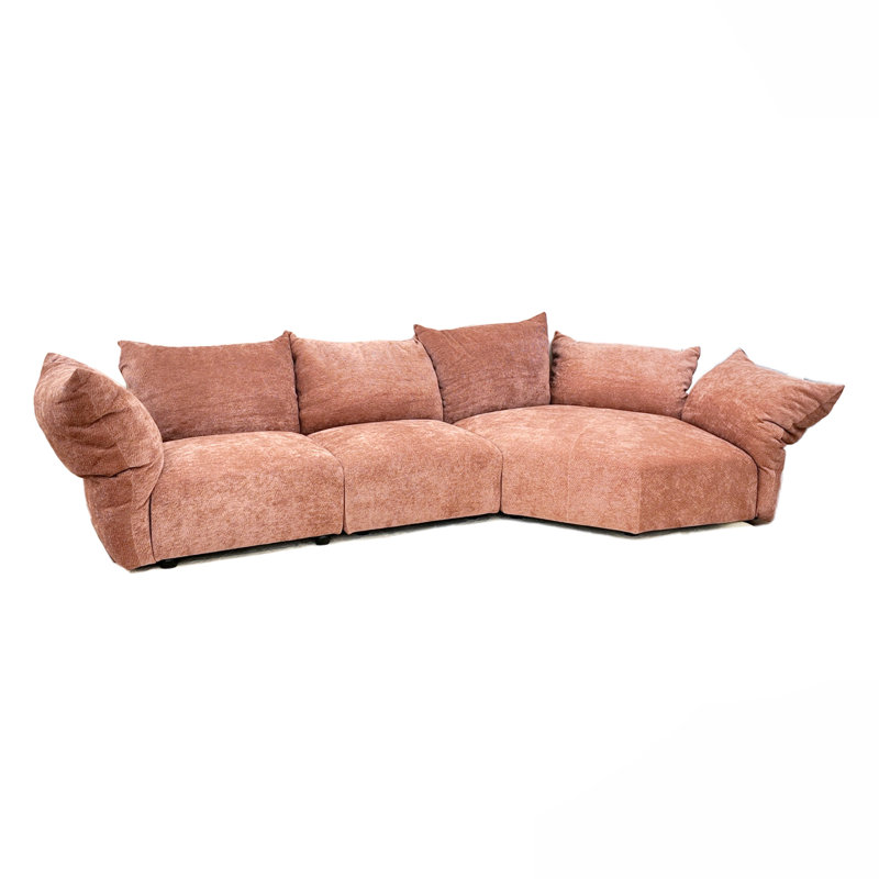 Canapé modulaire Blossom Embrace, Orienté à droite, Tissu rose