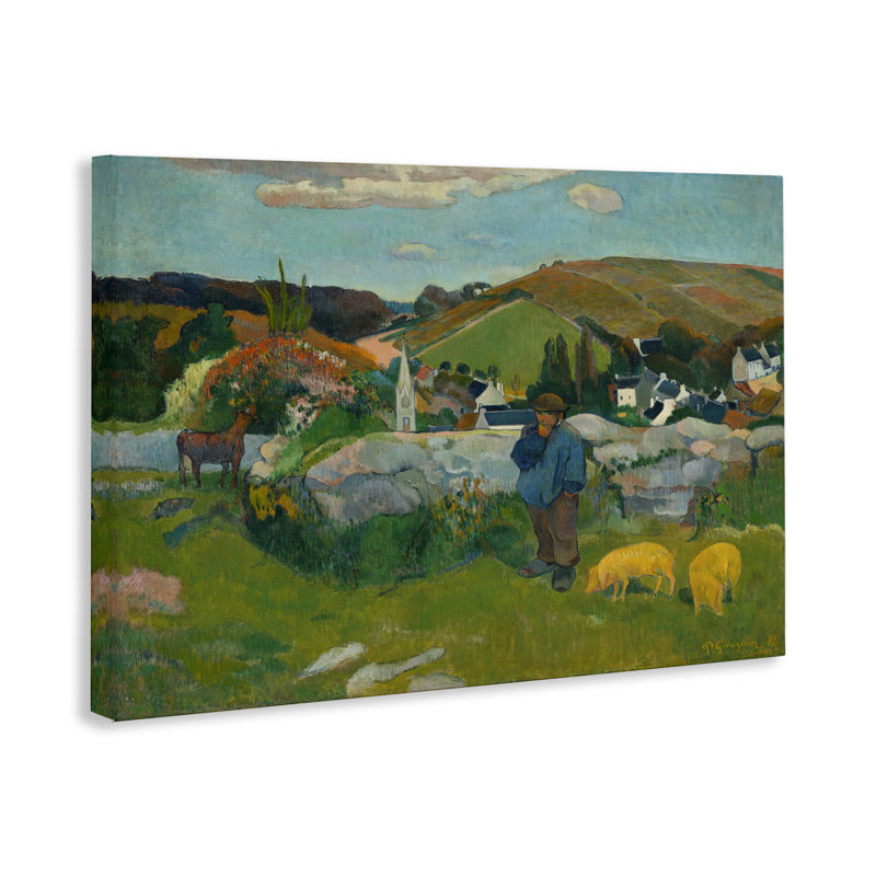 Art mural classique sur toile Swineherd par Gauguin par one1000paintings, H 16 po x l 24 po