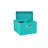 Storage Boxes with Lids, 2 Piece Set with Durable Grommet Handles, PP Non-Woven Fabric with Strong Chipboard Siding, Foldable and Stackable, Easily Accessible, Versatile, Aqua-854629181