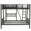 Lit simple superposé simple avec lit mezzanine simple, avec bureau, métal, noir
