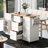 White Rolling Kitchen Island - 3 Drawer, 2 Slide-out Shelf, Internal Storage, Rubber Wood, , 43"d For Organized Rectangular Cart With Storage Drawers, Shelves, White, Wood Tabletop, 50"w X 36.95"h-2144901271
