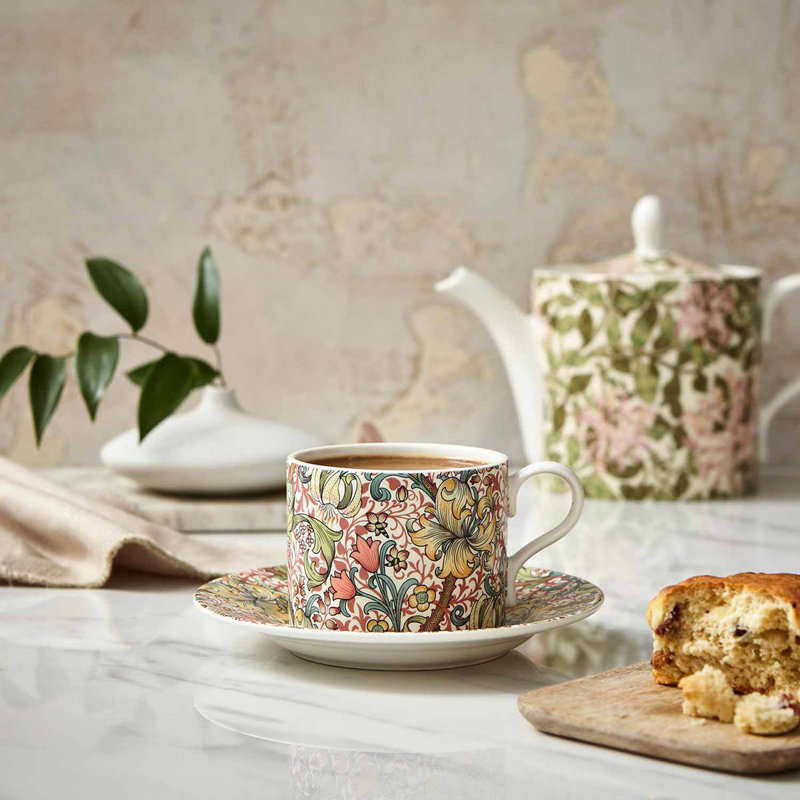 Tasse à thé et soucoupe (Lys doré)