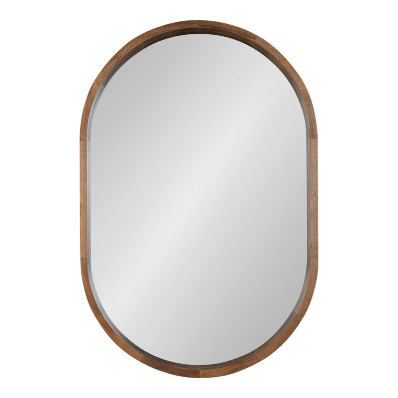Miroir plat en bois massif Roberts, Brun rustique
