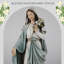 Statue de la Bienheureuse mère Mary - statue de la Vierge Marie de 14 pouces, décoration de maison élégante peinte à la main Saint Mary pour la cour de la cour