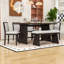 Ensemble de table de salle à manger 6 pièces, table de salle à manger avec banc et 4 chaises rembourrées pour la salle à manger-109989971