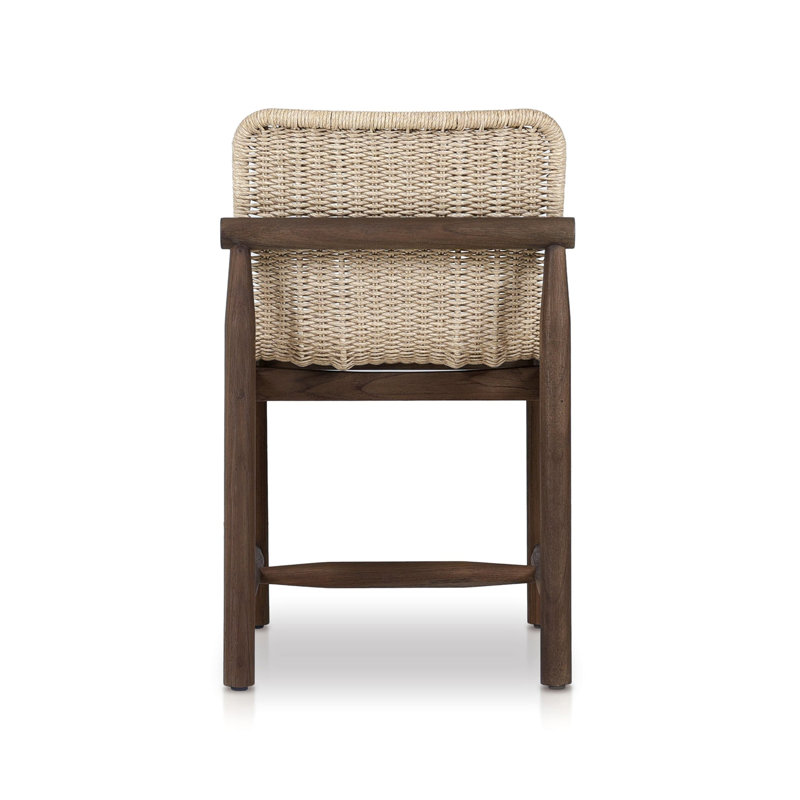 Dume Outdoor Dining Chair, White/Brown