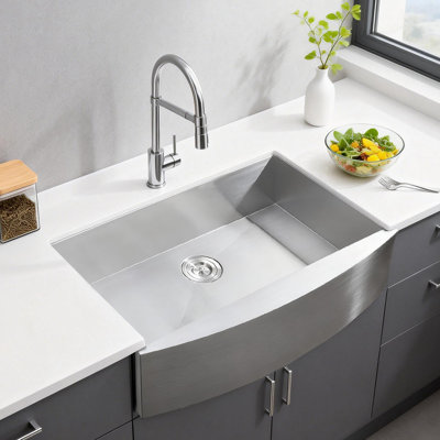 33X21 Inch  Farmhouse Kitchen Sink Apron Front Single Bowl