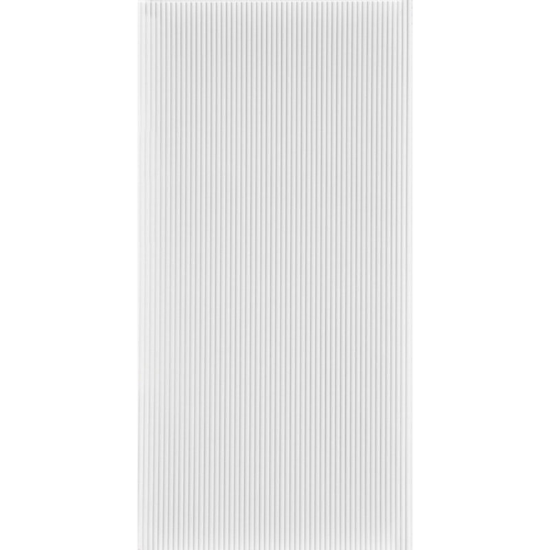 Rib Rib 2 MirroFlex x 8 pi Panneaux muraux 3D en PVC Glue Up 160 pieds carrés, Blanc mat