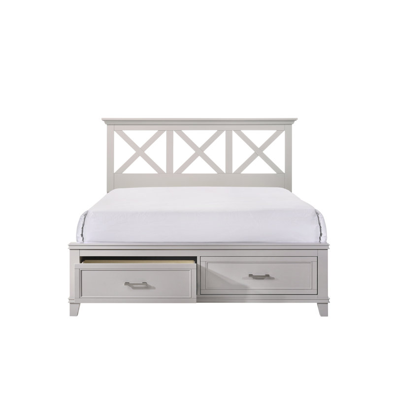 X Storage Bed, Gray, King