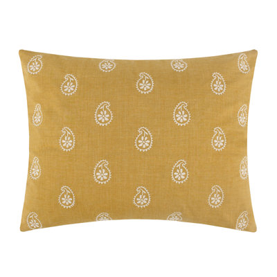 Khotan Red Embroidered Mustard Pillow