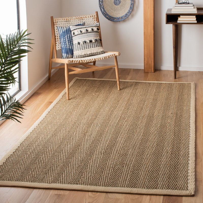 Tapis de couleur unie en fibres naturelles Deschamps, Rectangle de 11 pi x 15 pi