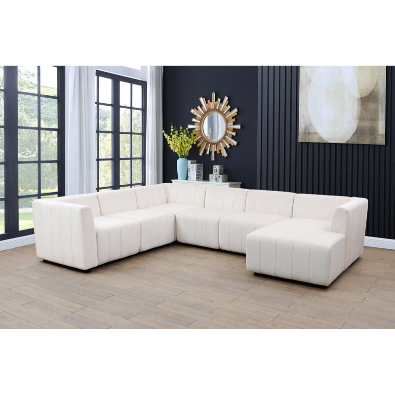 Johnnisha Upholstered U-Shaped Sectional Right Hand Facing, Left Hand Facing