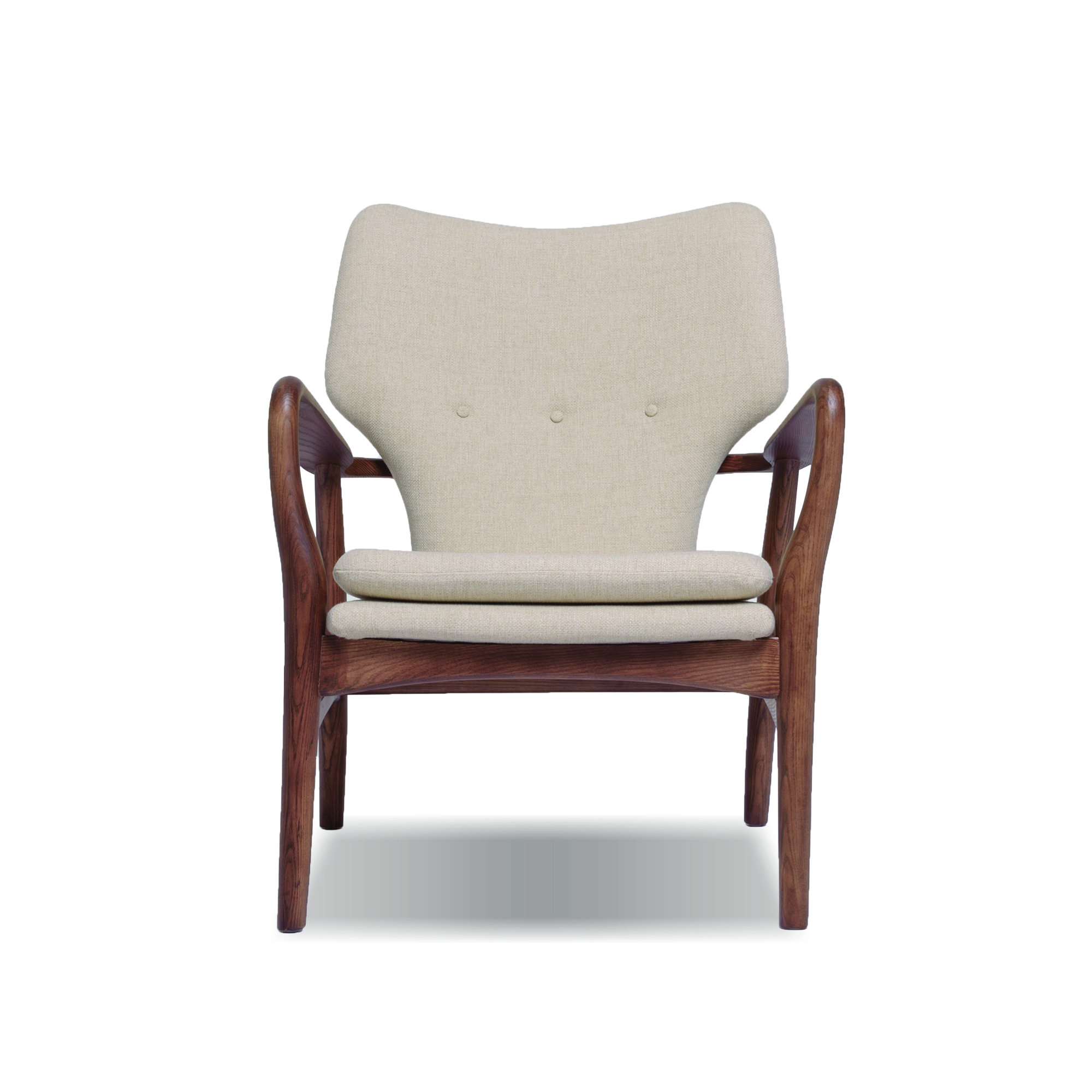 Marlo Genuine Leather Armchair, Beige