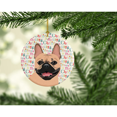 Ornement suspendu en céramique French Bulldog 2