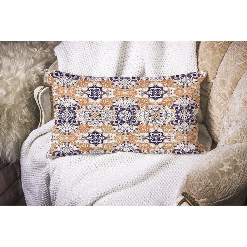 Coussin Vibrant Botanicals, Orange/mauve