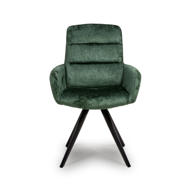 Bengta 48cm H Upholstered Metal Side Chair, Green