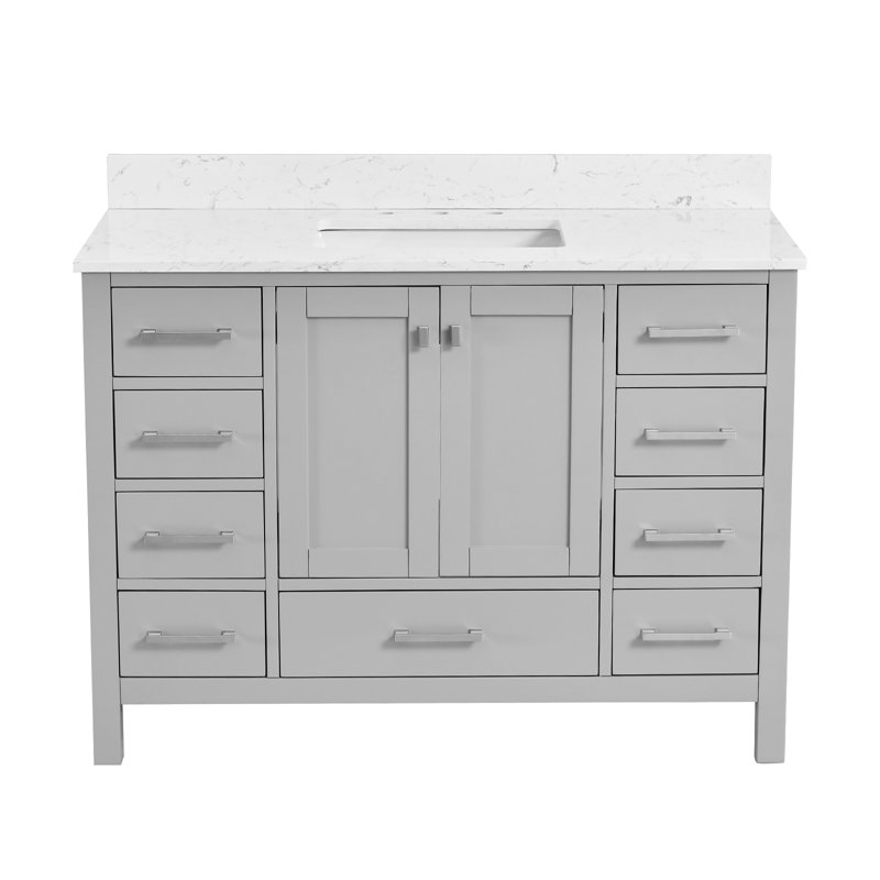 Linton 48" Single Bathroom Vanity Set, Chrome, Gray