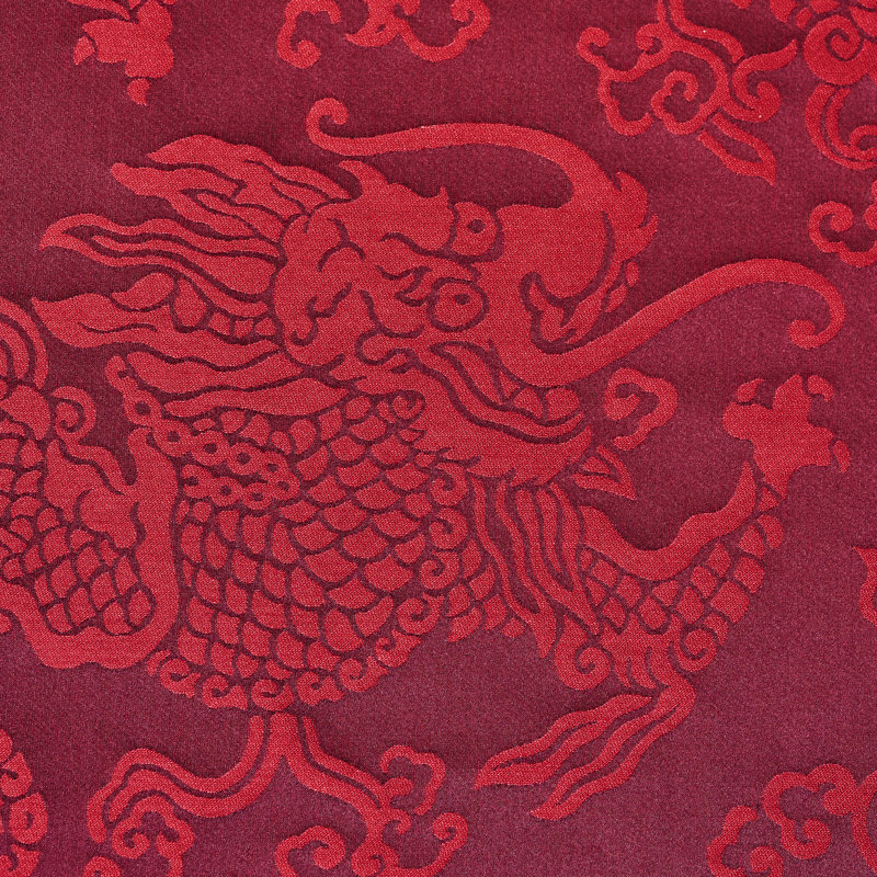 Tissu damassé Ruan Dragon, Grenat