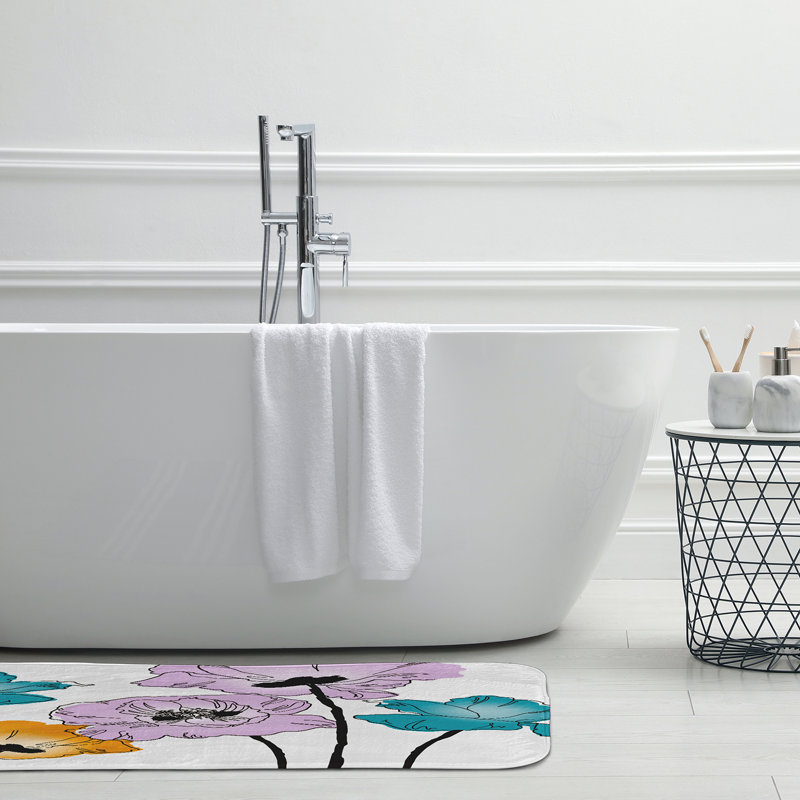 Tapis de bain lilas, L 21 po x L 34 po, Mauve