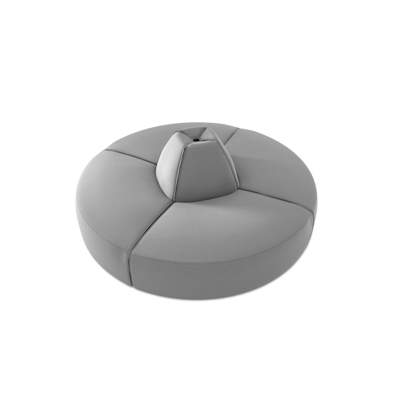 210cm Wide Wood Patio Sofa with Cushions, Grey