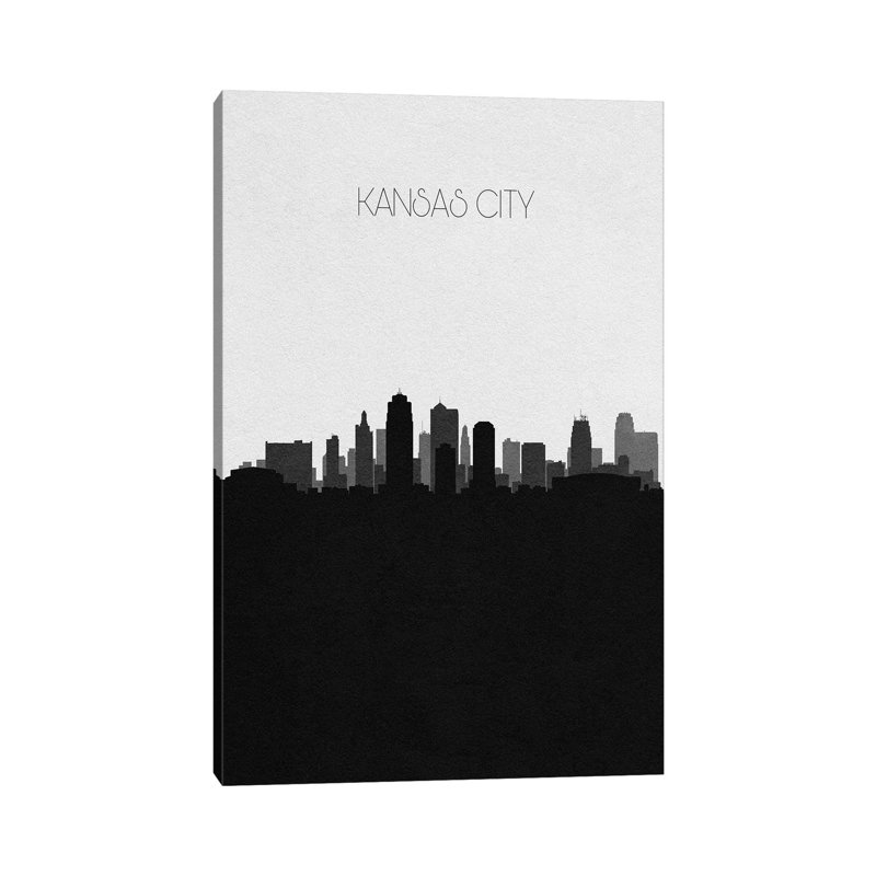 Kansas City, Missouri City Skyline by Ayse Deniz Akerman - Wrapped Canvas Gallery-Wrapped Canvas Giclée