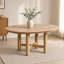 Table de salle à manger extensible Farmhouse - Table ovale de 47 à 63 po avec finition grain de bois naturel-129908358