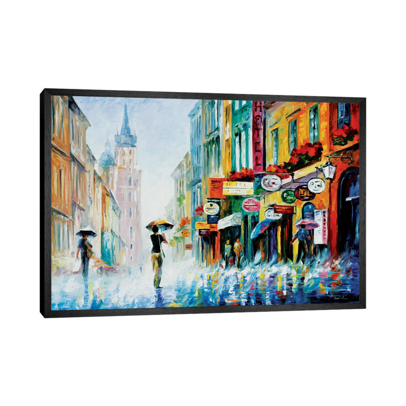 Summer Downpour by Leonid Afremov - Painting on Canvas, 66.04 cm H x 45.72 cm W, Black Framed Canvas