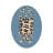 4' x 6' Machine Washable 100% Cotton Playful Cartoon White Tiger Oval Blue Area Rug