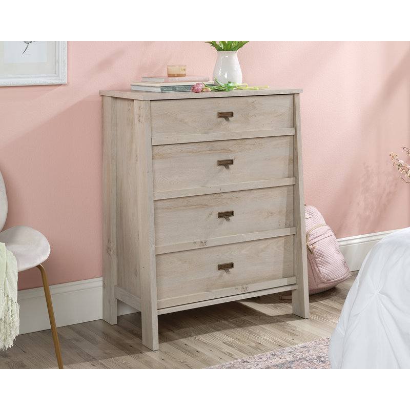 Commode 4 tiroirs Freidin, Marron blanchi