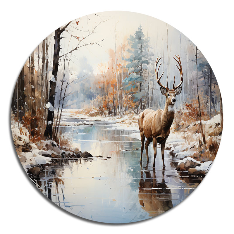 Gurakshay - animaux, art en métal rond, H 16 po x l 16 po