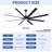 84 In Super Large Black Ceiling Fan With Remote Control 8 Blades