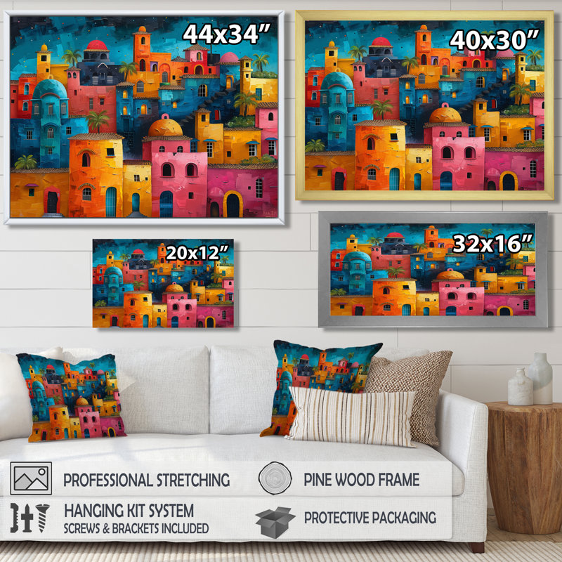 Leclerc - salon d'art mural City Buildings, Toile avec cadre flottant noir, H 12 po x l 20 po x P 1 po