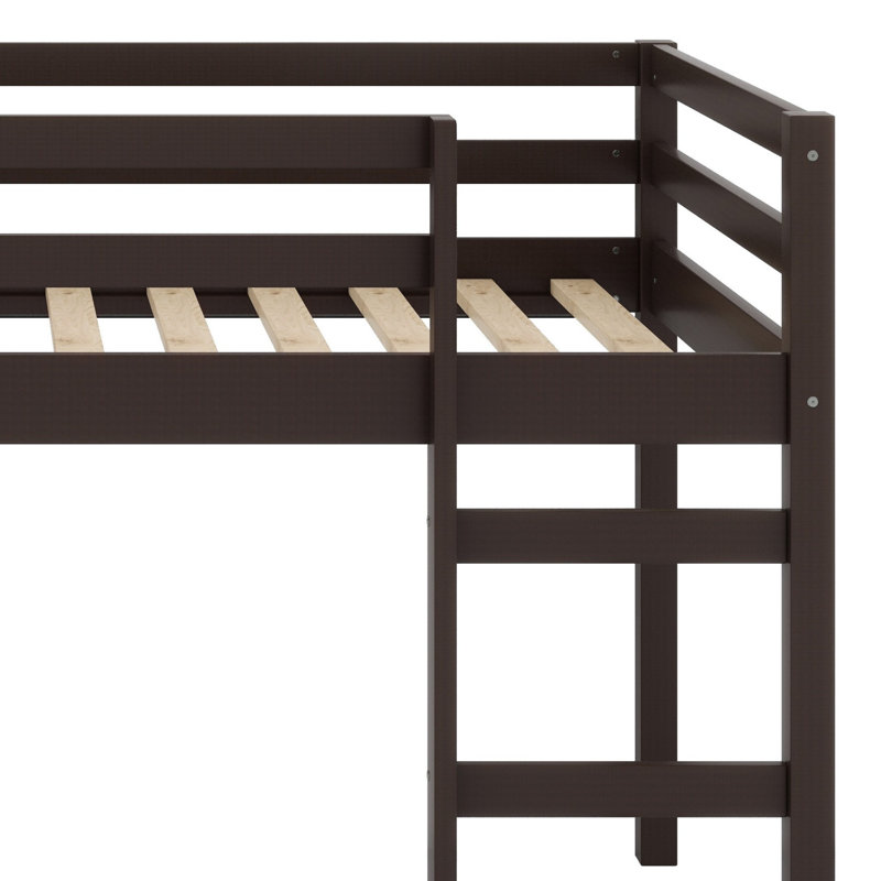 Lit mezzanine en bois avec échelle, Espresso