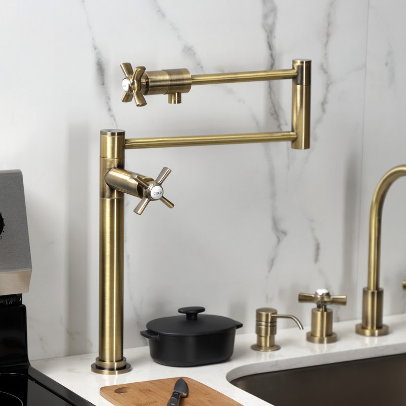 Robinet remplisseur Kingston, Laiton antique