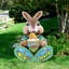 « pâques », lapin de jardin en bois