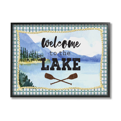 " Welcome To The Lake Phrase Crossed Oars Mountain Forest " by ND Art