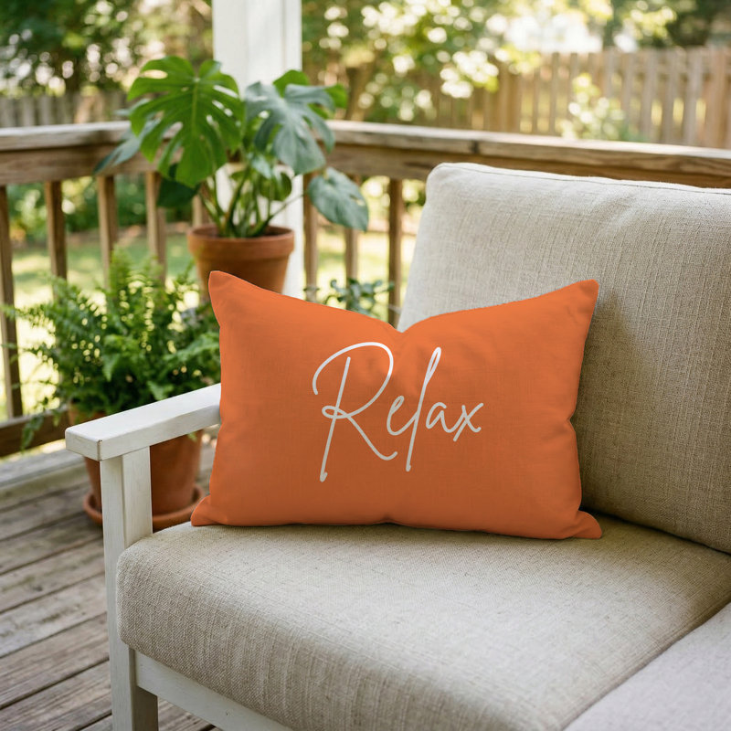 Relax Pillow 16"X12" Pumpkin, Pumpkin, Rectangle 12"H x 16"W