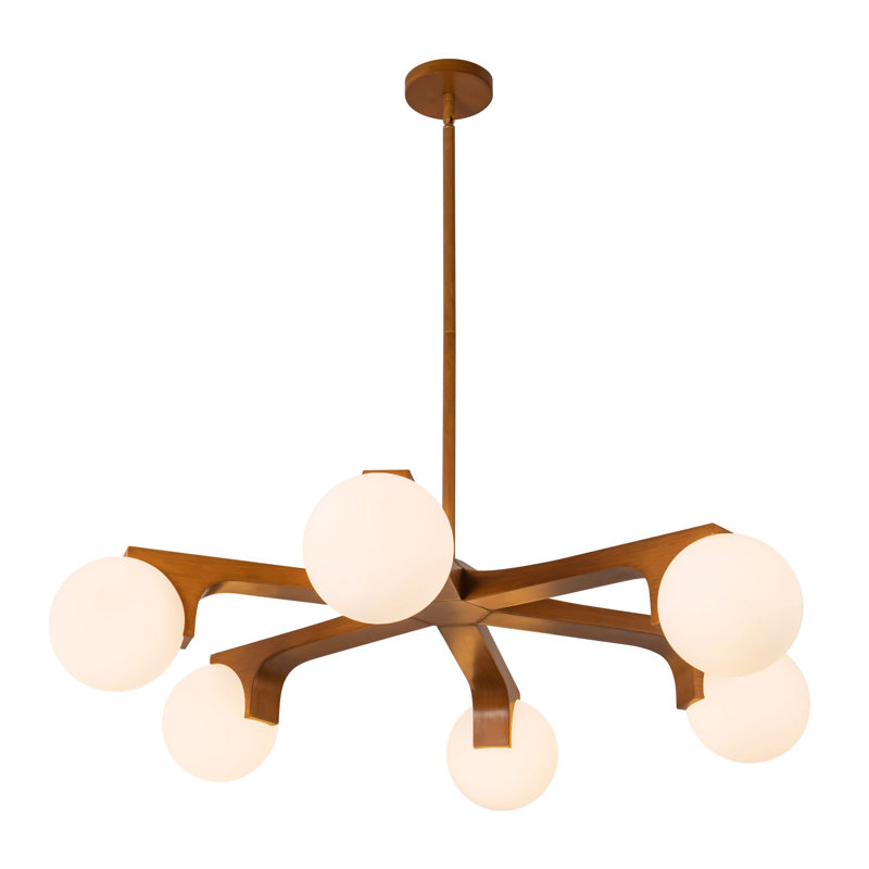 Briar 37-in Black Chandelier, Walnut