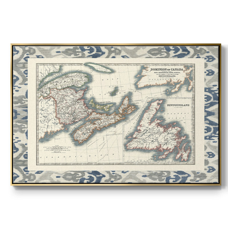 Carte du Canada bordée, H 17 po x l 25 po x P 2 po, Or